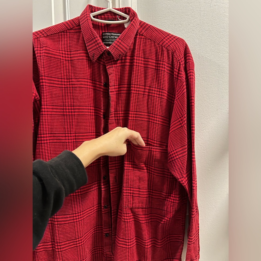 Red Red Gingham Button Down Shirt - image 3